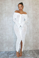 Plus Size Mesh-Strasskleid